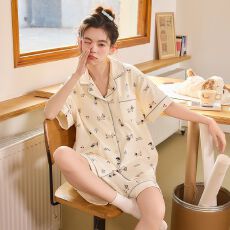 2026夏季新款纯棉睡衣女短袖短裤甜美卡通少女家居服