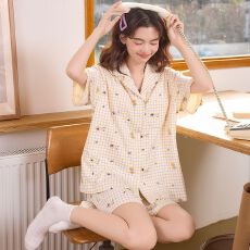 2026夏季新款纯棉睡衣女短袖短裤甜美卡通少女家居服