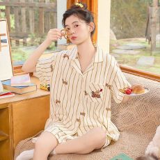 2026夏季新款纯棉睡衣女短袖短裤甜美卡通少女家居服