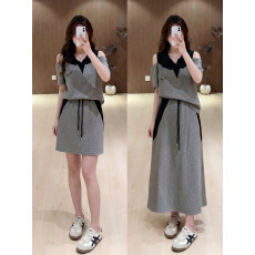 批发<b class='q'>实拍</b>~大码女装胖mm显瘦夏装时尚短袖T恤半身裙套装两件套