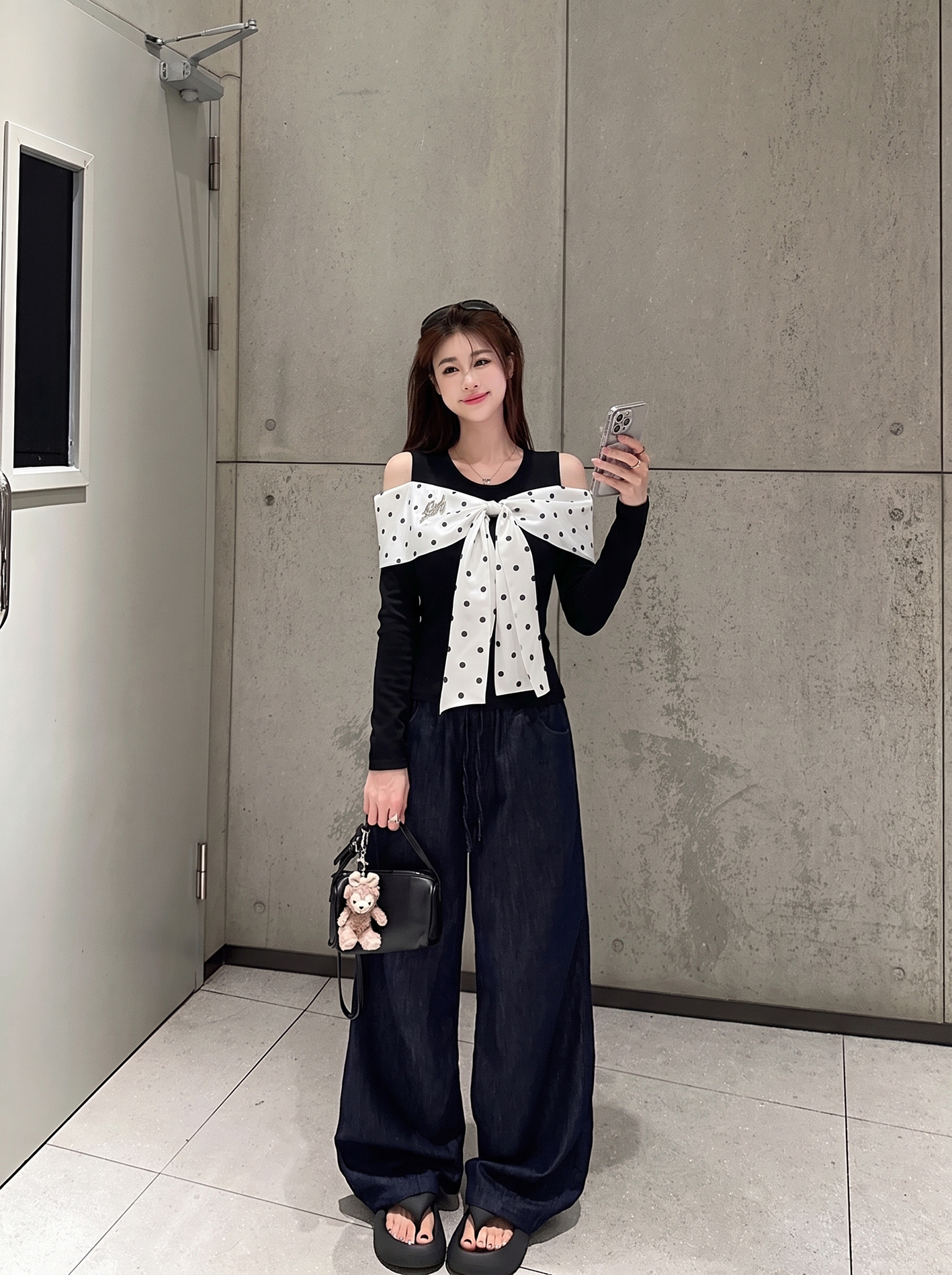 BY31970# 大码黑色波点...