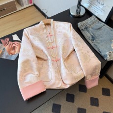 批发实拍原创新中式东方古韵高端提花缎面复古改良国风长袖上衣外套