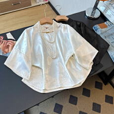 批发实拍新中式国风改良汉服立领宽松上衣百搭日常装