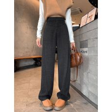 批发2025秋冬新款镰刀<b class='q'>裤</b>女<b class='q'>韩版</b>高腰显瘦羊毛呢阔腿香蕉<b class='q'>裤</b>垂感直筒长<b class='q'>裤</b>