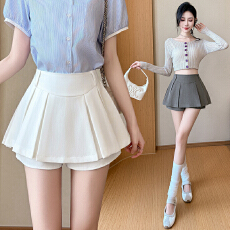 批发实拍 辣妹学院风高腰<b class='q'>半身裙</b>裤女a字裙jk<b class='q'>百褶</b>短裙