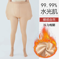 批发实拍水光袜大码高腰收腹裸肤感<b class='q'>连裤袜</b>秋季薄绒不掉档假透肉光腿裤