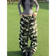 批发2025冬季一件过冬羊羔毛休闲裤女美式潮流宽松显瘦双面毛茸茸私服