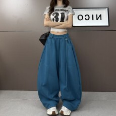 批发2026年春季新款<b class='q'>时尚</b>阔腿弯刀立体剪裁休闲裤