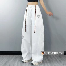 批发2026夏季新款透气速干抽绳烫钻弯刀裤休闲裤