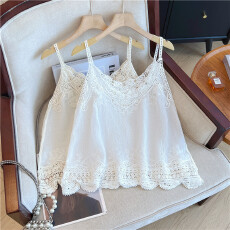 批发实拍蕾丝花边镂空吊带背心女百搭夏季外穿大码胖MM内地搭底上衣