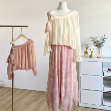 批发法式气质斜肩<b class='q'>不规则</b>飘带衬衫女早秋季新款宽松显瘦设计感别致上衣