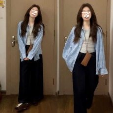 批发韩系新款早秋长袖薄款<b class='q'>防晒</b>衬衣蓝色格子纯棉衬衫宽松上衣<b class='q'>外套</b>女