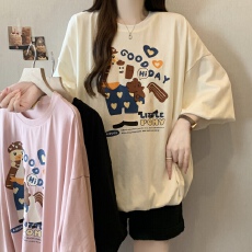 批发胖MM巨好看2026夏季新款蓬蓬花苞宽松小马短袖<b class='q'>T</b><b class='q'>恤</b>