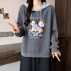 批发<b class='q'>大码</b>女装套头连帽卫衣<b class='q'>胖</b><b class='q'>mm</b>2026秋冬卡通绣花减龄宽松上衣