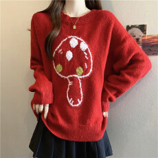 批发实拍秋冬大码韩系氛围感内搭毛针织衫上衣别致趣味提花软糯毛衣