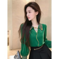 批发法式蕾丝镂空<b class='q'>打底衫</b>女内搭秋冬季2025新款设计感修身正肩磨毛上衣