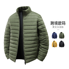 批发跨境男式棉服休闲轻薄男装外套立领亚马逊外贸休闲百搭男士棉衣