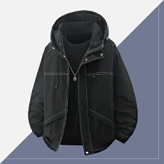 批发春秋户外工装风冲锋衣外套男款连帽<b class='q'>潮</b>牌百搭山系户外休闲夹克男