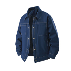 批发男士夹克外套透气防水防污男工装大码<b class='q'>衬衫</b>领夹克男立领机车外套