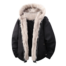 批发高品美式高街毛领棉服男女冬季宽松加绒加厚派克服棉衣工装外套