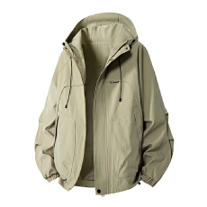 批发潮牌春<b class='q'>秋</b>季2025新款男士纯色外套夹克纯色学生薄款连帽褂子潮