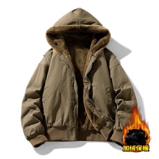 批发재고있음冬季棉服跨境毛领棉衣男加绒加厚保暖羽绒棉服男外套棉袄