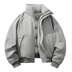 批发재고있음跨境宽松版立领绗棉加厚保暖男士户外运动休闲棉衣外套