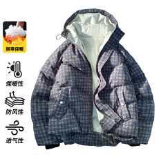 재고있음棉衣外套男士格子冬季棉服保暖棉袄大码日系港风跨境棉衣