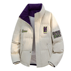 재고있음高街户外潮牌羽绒服男女同款撞色立领羽绒外套爆款