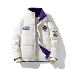 批发재고있음高街户外潮牌羽绒服男女同款撞色立领羽绒外套爆款