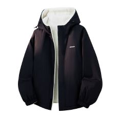 批发两面穿羊羔毛加绒加厚棉服外套男百搭情侣连帽棉衣ins潮宽松棉袄