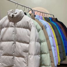 批发재고있음外套男女同款情侣潮牌立领外套宽松加厚棉袄加厚保暖