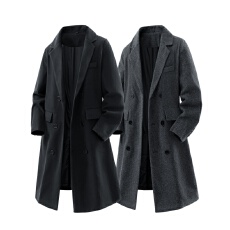 재고있음冬季毛呢大衣潮牌时尚中长款风衣宽松百搭韩版外套大衣