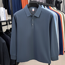 批发2026春季男士POLO衫男跨境亚马逊百搭休闲<b class='q'>长袖</b><b class='q'>T</b><b class='q'>恤</b>男翻领打底衫男