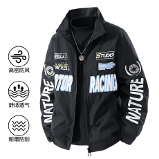 批发재고있음外套男春立领夹克男款机车赛车服高级感刺绣潮流帅气衣服