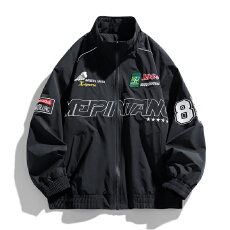 批发春秋工装连帽宽松外套男韩版百搭青年男爆款情侣夹克男女同款