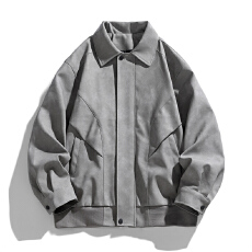 批发재고있음2026春季<b class='q'>男</b>士美式机车服简约百搭立领皮衣宽松时尚皮<b class='q'>夹克</b>