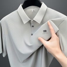 批发2026<b class='q'>夏</b>季透气短袖上衣翻领纯色时尚百搭舒适百搭POLO衫跨境亚马逊