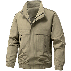 批发跨境男士外套潮牌春<b class='q'>秋</b>新款简约时尚设计感百搭立领休闲工装夹克男