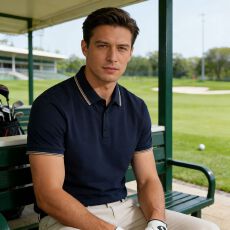 批发夏季男款POLO衫轻奢香氛凉感涤氨撞色翻领<b class='q'>商务</b>休闲短袖