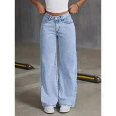 批发<b class='q'>外贸</b>跨境<b class='q'>欧美</b>潮流版型宽松休闲阔腿直筒牛仔长裤女