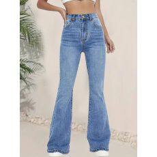 批发<b class='q'>外贸</b>跨境<b class='q'>欧美</b>潮流版型高弹力微喇水洗牛仔裤女