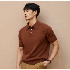 재고있음针织翻领插肩袖POLO衫复古短袖Cityboy日常休闲