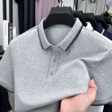 批发재고있음夏季薄款冰丝棉质男款Polo短袖夏装休闲翻领上衣打底衫