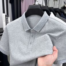 批发재고있음夏季薄款冰丝棉质男款Polo短袖夏装休闲翻领上衣打底衫