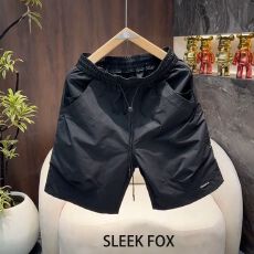 男士休闲百搭薄款简约潮流五分短裤夏季新款时尚线条设计感短裤潮