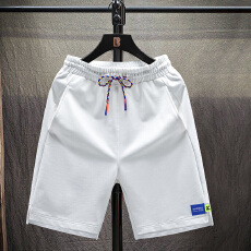批发夏季薄款纯棉五分裤男时尚宽松中裤男学生潮流透气休闲运动短裤
