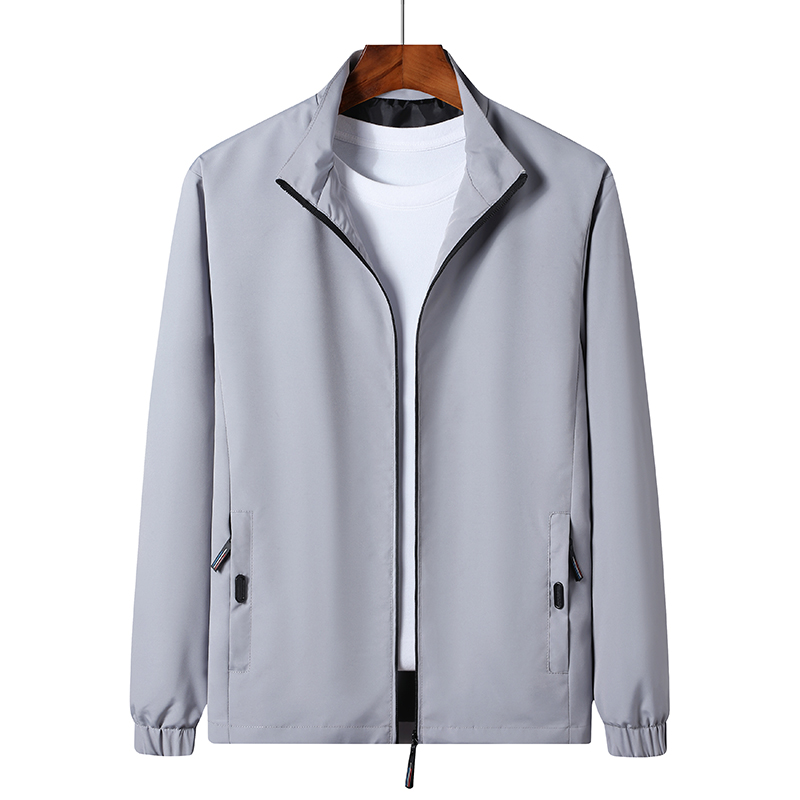 중청년 스탠드 칼라 맨위 남자 봄 가을 야외 단층 얇은 스타일 등산복 남자 방풍 바람막이 재킷 남자 캐주얼