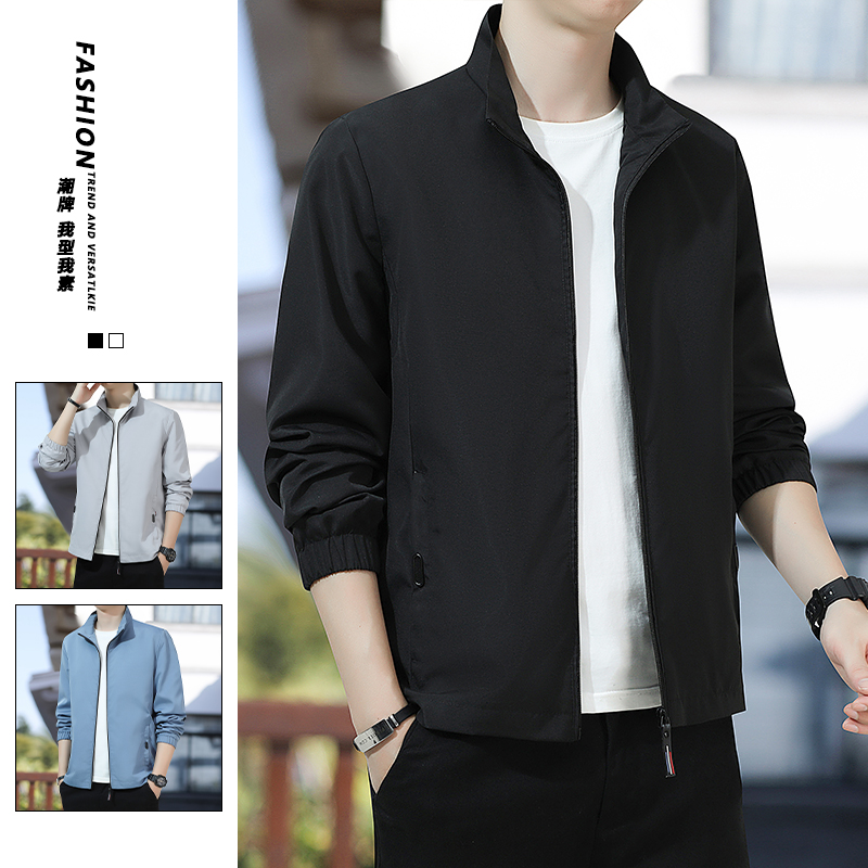 재킷 남자 스탠드 칼라 맨위 남자 봄 가을 야외 단층 얇은 스타일 등산복 남자 방풍 바람막이 재킷 남자 캐주얼
