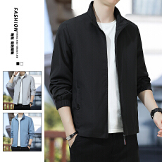 外套男立领上衣男春秋户外单层薄款登山服男防风风衣夹克男休闲